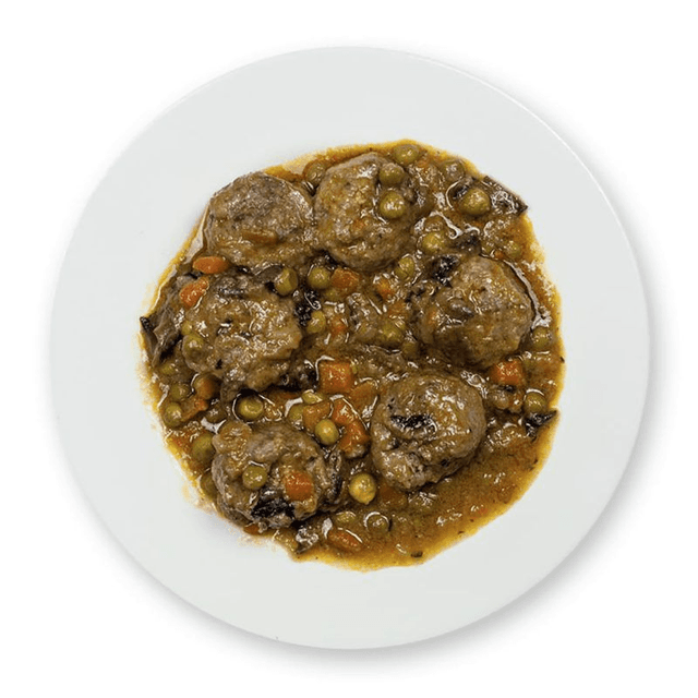 Albóndigas de ternera a la jardinera